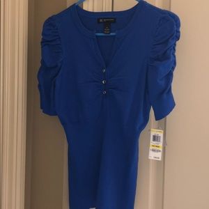 Inc sweater top in royal blue medium